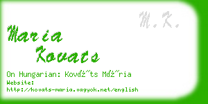 maria kovats business card